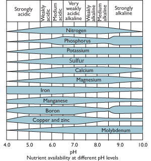 Nutrient availability at different pH levels